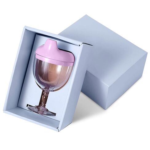 VIKROM Baby Wine Sippy Cup for Toddlers – Spill-Proof Goblet 5 oz with Lid, Fun Stemware Design, Easy-Grip Pretend Baby Wine Glass Sippy Cup for Toddler Parties, Playtime, Everyday Drinks and Gifts in Saudi Arabia
