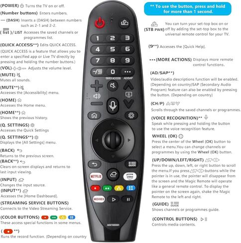 Remote Replacement Control compitable with LG Smart TV Magic Remote, AKB7585501 Universal Compatible with All Models for LG TV（NO Voice Function No Pointer Function） in Saudi Arabia