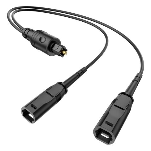 VANAUX 1x2 Digital Audio Splitter, Fiber Optic Digital Audio Cable, Toslink S/PDIF 1 Male Input 2 Female Output Support LPCM2.0, Dolby Digital, DTS 5.1 for for Home Theatre, Xbox, PS3/PS4(1FT/0.3M) in Saudi Arabia