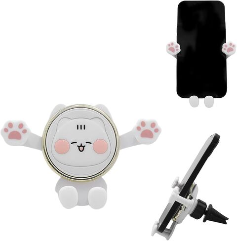 Cute Cat Car Phone Bracket Mount for Car Vent Cartoon Phones Mount for Air Vent Universal Phone Bracket Compatible with 4 to 7 Inches Phones with Cases in Saudi Arabia
