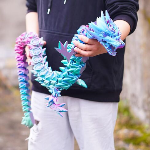 47.4inch Super Super Large 3D Dragon Dragon Model ، ألعاب حيوانية واقعية مرنة واقعية ، هدايا التماثيل الغامضة لعيد الفصح ، ديكور مضحكة ومهرجان (Colorfu) in Kuwait