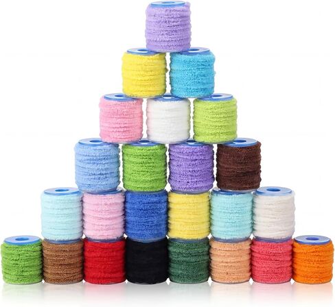 24 قطعة من مواد ربط الذبابة متعددة الألوان من شانيل لصيد الأسماك، مجموعة خط ربط الصيد DIY للحشرات الحورية، طُعم الروبيان، مستلزمات الذباب in Kuwait