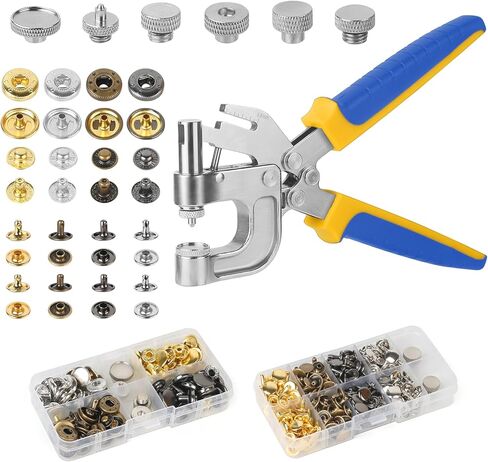 Snap Fastener Tool Kit, 15 MM Metal Snaps for Leather & 18 MM Magnetic Buttons, 80 Set 4 Color Leather Button Snap Kit for Fabric, Wallet, Canvas in Saudi Arabia