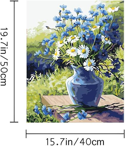 LSPBN 12 مجموعات الطلاء بواسطة أرقام أرقام للبالغين والأطفال مع اللوحة الاكريليك DIY بأرقام مع 6 مواقف الإطارات - قماش 8 × 8 بوصة للمبتدئين ، الفصل ، نشاط الحفلات ، هدية عيد ميلاد in Kuwait