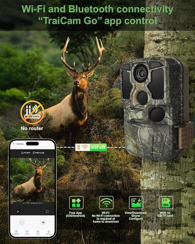 KJK Wi-Fi Trail Camera 8K 84MP: Fast 0.05s Trigger, Invisible LEDs, Wide 130° Angle, IP67 Weatherproof for Hunting & Wildlife in Saudi Arabia