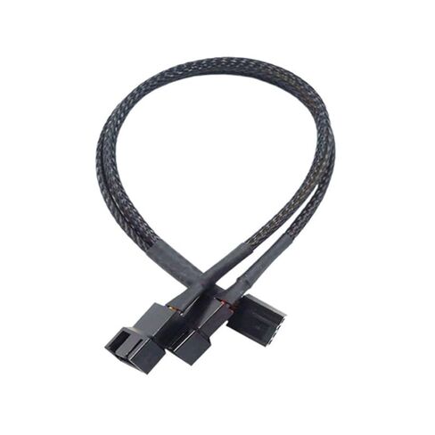 PC 4Pin مروحة محول الطاقة 1 إلى 2/3 الفاصل النايلون الأكمام حالة الكمبيوتر موصل كابل التحكم في درجة الحرارة in Kuwait