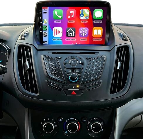 4+64G Double Din Car Radio for Ford Escape 2013 2014 2015 2016 Head Unit with Wireless Carplay Android, 9 inch Touch Screen Stereo Bluetooth Radio with Backup Camera GPS Navi FM RDS SWC in Saudi Arabia