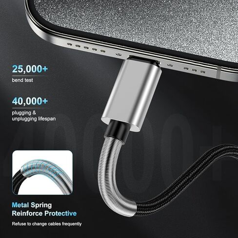 كتلة شاحن سريع للآيفون، قابس شاحن حائط مع سلك كابل USB C طويل إلى Lightning بطول 10 أقدام، صندوق مكعبات محول طاقة للشحن من النوع C لهاتف Apple iPhone 14/14 Pro Max/14 Pro/13/13 Pro/12/12 Mini/11 in Kuwait