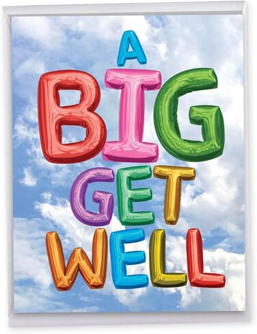 NobleWorks - Jumbo Get Get Well Geting Card (8.5 × 11 بوصة) - شعور جميل أفضل قريبًا ، مجموعة Notecard (وليس ثلاثية الأبعاد أو مرفوعة) - رسائل مضخمة من الولايات المتحدة J5651FGWG -US in Saudi Arabia