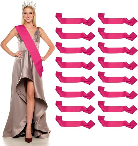 Satin Sash, Blank Sash, Pageant Ribbon - Fitting for (Beauty Pageant - Party - Wedding - Birthday - DIY Decorations) 16 Pack & Gold in Saudi Arabia