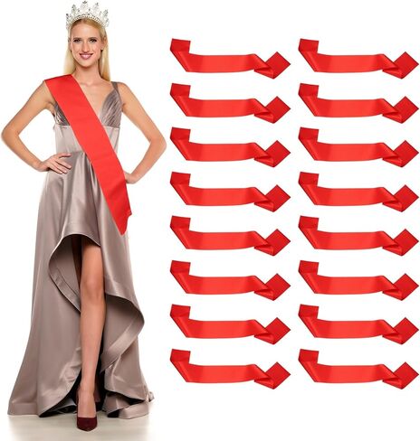 Satin Sash, Blank Sash, Pageant Ribbon - Fitting for (Beauty Pageant - Party - Wedding - Birthday - DIY Decorations) 16 Pack & Gold in Saudi Arabia
