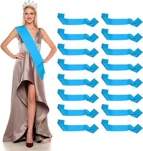 Satin Sash, Blank Sash, Pageant Ribbon - Fitting for (Beauty Pageant - Party - Wedding - Birthday - DIY Decorations) 16 Pack & Gold in Saudi Arabia
