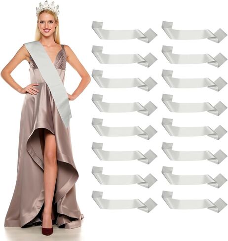 Satin Sash, Blank Sash, Pageant Ribbon - Fitting for (Beauty Pageant - Party - Wedding - Birthday - DIY Decorations) 16 Pack & Gold in Saudi Arabia