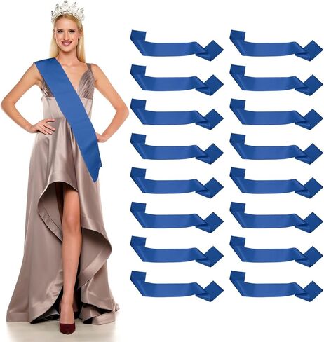 Satin Sash, Blank Sash, Pageant Ribbon - Fitting for (Beauty Pageant - Party - Wedding - Birthday - DIY Decorations) 16 Pack & Gold in Saudi Arabia