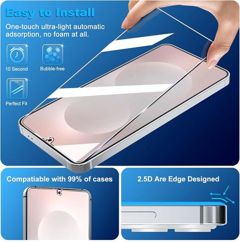 3 Pack Screen Protector for Samsung Galaxy S25 Plus 6.7 Inch, 9H Tempered Glass, Ultrasonic Fingerprint Unlock, Case Friendly Tempered Glass Screen Protector for Samsung Galaxy S25 Plus in Kuwait