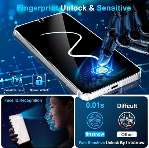 3 Pack Screen Protector for Samsung Galaxy S25 Plus 6.7 Inch, 9H Tempered Glass, Ultrasonic Fingerprint Unlock, Case Friendly Tempered Glass Screen Protector for Samsung Galaxy S25 Plus in Kuwait