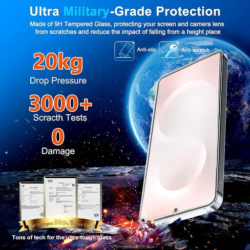 3 Pack Screen Protector for Samsung Galaxy S25 Plus 6.7 Inch, 9H Tempered Glass, Ultrasonic Fingerprint Unlock, Case Friendly Tempered Glass Screen Protector for Samsung Galaxy S25 Plus in Kuwait