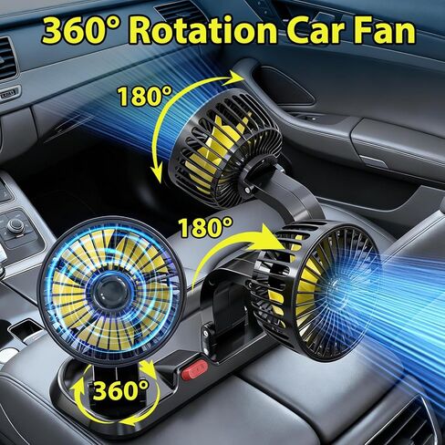 Rechargeable Car Fan for Backseat Kids, Rechargeable Car Backseat Fan for Kids Rear Facing Back Seat (Battery Operated) in Saudi Arabia