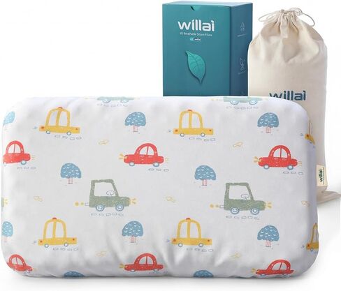 وسادة الأطفال الصغار من willai مع كيس وسادة قابل للإزالة، وسادة أطفال ناعمة قابلة للتنفس مقاس 20 × 12 بوصة، وسادة أطفال قابلة للغسل في الغسالة، وسادة مريحة للأطفال الصغار للأولاد والبنات من سن 6 إلى 8 سنوات (سيارة) in Kuwait