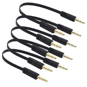 6 Inch 3.5mm Audio Extension Cable, Straight Famale to 90 Degree Angle Male 1/8" TRS Jack Extender AUX Cord for Headphone, Speaker, Car Stereo, Home Stereo in Kuwait