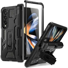 حافظة Poetic Spartan لهاتف Samsung Galaxy Z Fold 7، [حماية المفصلات] [حامل قابل للتعديل بحلقة مغناطيسية] [واقي شاشة مدمج] [متوافق مع MagSafe] حافظة هاتف متينة لكامل الجسم، برتقالي معدني in Kuwait