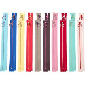 سحابات راتنج نايلون 10 مساءً ، سحابات الخياطة مع سحب الحلقة ، سحاب بلاستيكي ، مستلزمات ملونة سحابية ملونة لأكياس ملابس الخياطة المصممة DIY (13 بوصة) in Kuwait