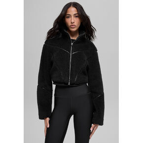 Alo Yoga Sherpa Cropped Slope Side Jacket - Black in Kuwait