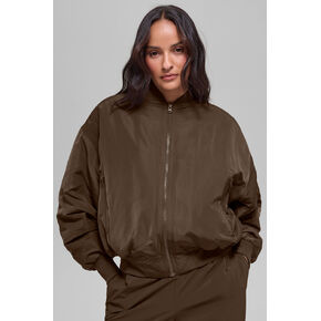 Alo Yoga Faux Fur Urbanite Bomber - Espresso/Ivory in Kuwait