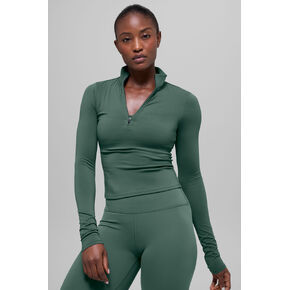 Alo Yoga ALO Softsculpt Precision 1/4 Zip Long Sleeve - Clover Green in Kuwait