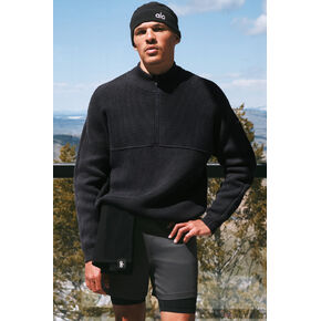 سترة Alo Yoga Domain Shift Rib Knit بسحاب 1/4 - أنثراسايت in Kuwait