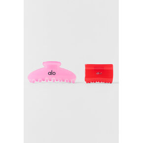 Alo Yoga Effortless Claw Clip (2-Pack) - Candy Heart Pink/Bright Red - Candy Heart Pink/Bright Red / One Size in Kuwait