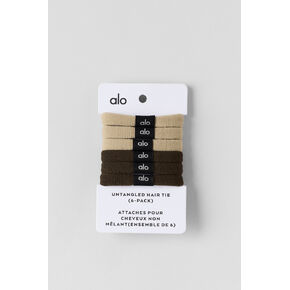 Alo Yoga Untangled Hair Tie (6-Pack) - Beige/Espresso - Beige/Espresso / One Size in Kuwait