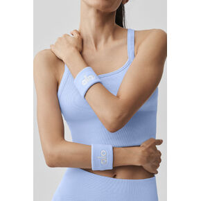 Alo Yoga Glow Wristband (2-Pack) - Light Provence Blue/White - Light Provence Blue/White / One Size in Kuwait