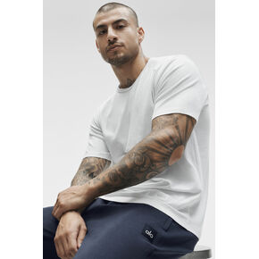 Alo Yoga Essential Short Sleeve Street Tee - White in Kuwait