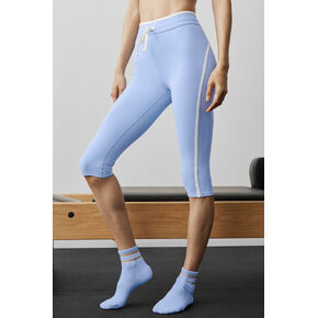 Alo Yoga Airbrush High-Waist Race Pace Capri - Light Provence Blue/White in Kuwait