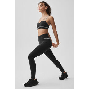 Alo Yoga Airbrush High-Waist Fast Track Leggings - أسود/أبيض in Kuwait