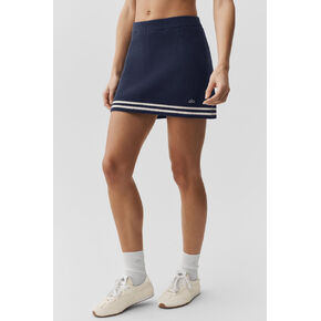 Alo Yoga Tennis Club Sweater Knit Skirt - Navy/Ivory in Kuwait