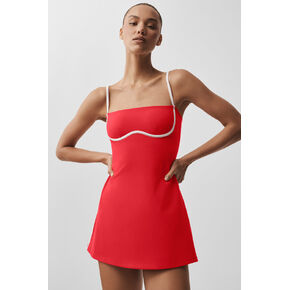 Alo Yoga Airbrush Streamlined Dress - Bright Red/White in Kuwait