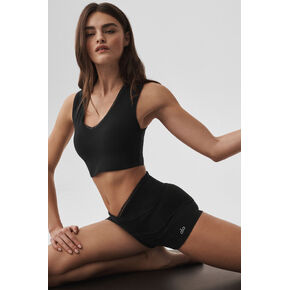 Alo Yoga حمالة صدر Alosoft Affection برقبة على شكل حرف V - أسود in Kuwait