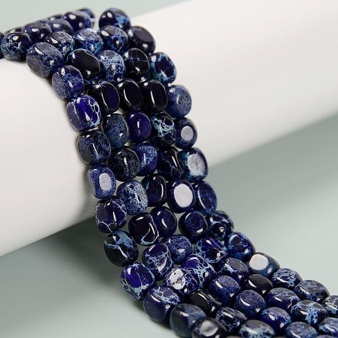 JM Design Purple Blue Sea Sediment Jasper Rectangle Cube Beads Size 6x7mm 15.5'' Strand for Jewelry Making in Saudi Arabia