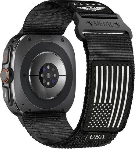 حزام نايلون متين لساعة Galaxy Watch Ultra Bands 47 مم للرجال والنساء، بنقرة واحدة بدون فجوة أساور معصم منسوجة من القماش حزام رياضي قابل للتعديل لساعة Samsung Galaxy Watch 7 Ultra Band 47 مم للرجل in Kuwait