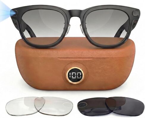 Smart Sunglasses with Camera, AI Smart Glasses with Chat GPT, 8MP 1200P HD Anti-Shake Camera Sunglasses for Men and Women, for Outdoor Sports Cycling Hiking Skiing(Orange) in Saudi Arabia