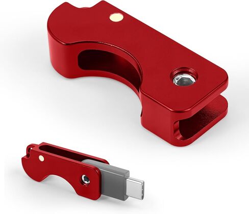 غطاء حماية لسلسلة المفاتيح من الألومنيوم متوافق مع YubiKey 5C (إصدار غير NFC) - جراب معدني بالكامل من الألومنيوم، تصميم قلاب، استخدام مفتوح منزلق، حمل سلسلة مفاتيح، أسود in Kuwait