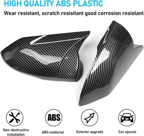 Yumzeco متوافق مع أغطية مرآة جانبية Hyundai Elantra Ox Horn 2021 2022 2023 2024 2025، أغطية مرايا جانبية للباب LH & RH مع ملحقات الديكور الخارجي ذات الحواف الخفيفة (أسود لامع) in Saudi Arabia
