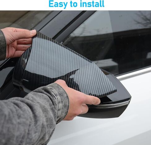 Yumzeco متوافق مع أغطية مرآة جانبية Hyundai Elantra Ox Horn 2021 2022 2023 2024 2025، أغطية مرايا جانبية للباب LH & RH مع ملحقات الديكور الخارجي ذات الحواف الخفيفة (أسود لامع) in Saudi Arabia