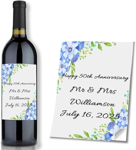 Personalized Wine Stickers, Custom Waterproof Champagne Wine Labels, Customized Wine Bottle Stickers with Your Text/Logo/Image for Wedding Anniversary Baby Shower Party Favors Engagement Wine Labels in Saudi Arabia