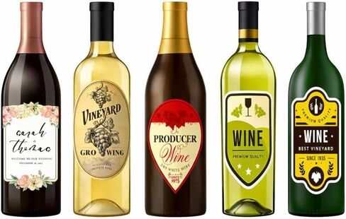 Personalized Wine Stickers, Custom Waterproof Champagne Wine Labels, Customized Wine Bottle Stickers with Your Text/Logo/Image for Wedding Anniversary Baby Shower Party Favors Engagement Wine Labels in Saudi Arabia