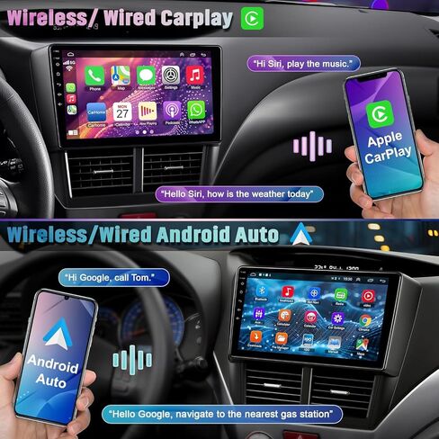 【4+64】 Car Radio for Subaru Forester 2002-2008, Android 12 Stereo with Wireless CarPlay &Android Auto, Support GPS/Bluetooth5.2/SWC/WiFi/FM/Backup Camera/MIC/EQ/DSP/Split Screen in Kuwait