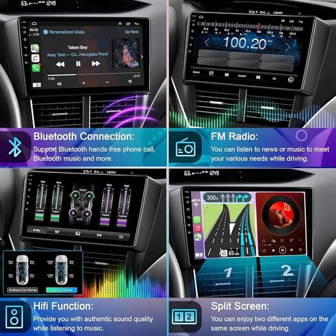 【4+64】 Car Radio for Subaru Forester 2002-2008, Android 12 Stereo with Wireless CarPlay &Android Auto, Support GPS/Bluetooth5.2/SWC/WiFi/FM/Backup Camera/MIC/EQ/DSP/Split Screen in Kuwait