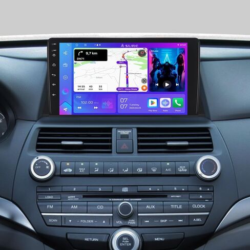 راديو ستيريو للسيارة ASURE 4+64G Android 15 لسيارة Honda Accord 8Gen 2008-2012 إصدار متطور، شاشة لمس عالية الدقة 10.1 بوصة مع CarPlay اللاسلكي، Android Auto، Wi-Fi 6.0، بلوتوث 5.4، SWC، كاميرا احتياطية in Kuwait